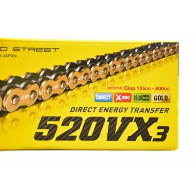 DID drive chain DID 520 VX3 G&B X-ring GOLD – 112 links