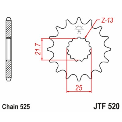 Front sprocket suitable for Suzuki GSX-R 600 (JTF520 SUNF-404) 14t-525