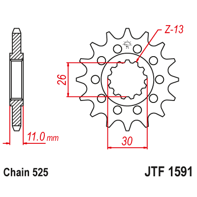 Front sprocket suitable for Yamaha MT-07 MT-09 FZ8 R7 (JTF1591 SUNF421) 16t-525