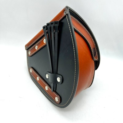 Brown Seat + Saddlebag Custom Set for Bobber Chopper Harley Davidson Leather Solo Bag