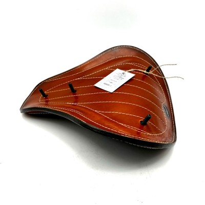 Brown Seat + Saddlebag Custom Set for Bobber Chopper Harley Davidson Leather Solo Bag