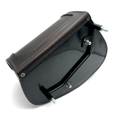 Brown Saddlebag + Frame for Indian Boober Twenty Rogue Sixty (20017-2024) Leather Solo Bag Custom