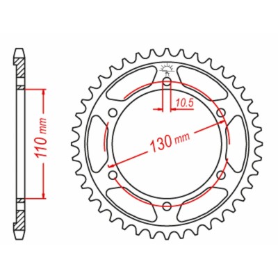 Zębatka Stalowa 65t 520 Yamaha R6 FZ7 MT-07 Suzuki GSXR 600 750 Stunt (2003-2025)