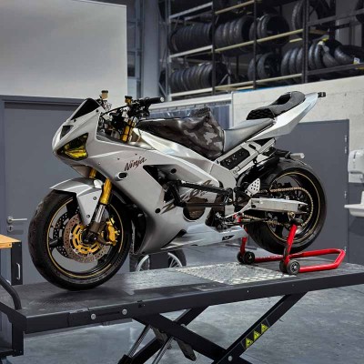 Steel Scrape bar 12 O’clock Kawasaki ZX6R 636 (2003-2004) Stunt Wheelie Round Titan
