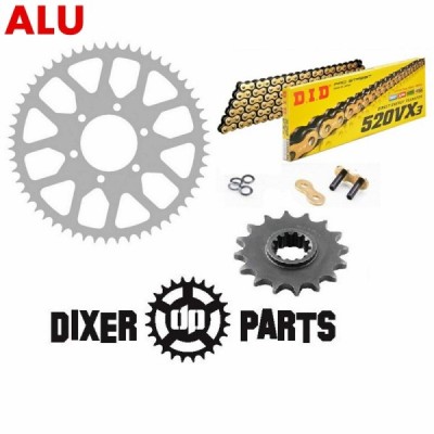 Chain drive kit 15/65 ALUMINUM + GOLD chain DID 520 VX3 – Kawasaki ZX6-R 636 (07-19) – stunt