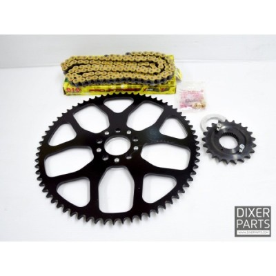 Chain drive kit 21/55 ALUMINUM + GOLD DID chain 530 VX – Harley Davidson XL XR 1200 Sportster (04-19) – stunt