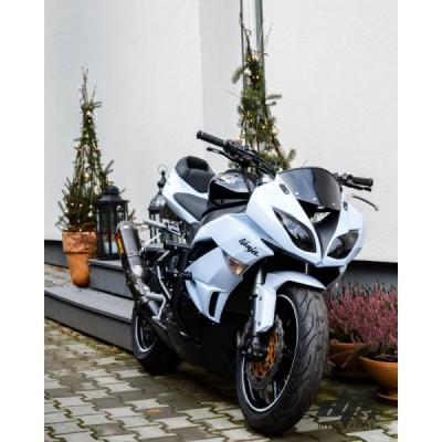Reinforced upper triple tree clamp + 28,6mm risers Kawasaki ZX6R 636 (09-12) – stunt