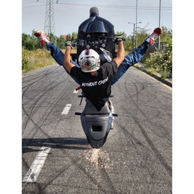 Steel Scrape bar 12 O’clock Kawasaki ZX6R 636 (03-04) Stunt Wheelie Round Titan