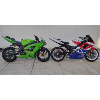 Short Exhaust Muffler Kawasaki ZX6R 636 (03-04) Stunt Drift Upgrade Tail Pipes