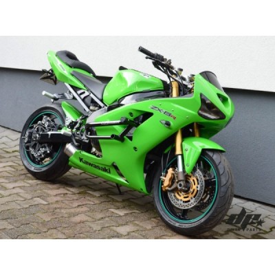 Short Exhaust Muffler Kawasaki ZX6R 636 (03-04) Stunt Drift Upgrade Tail Pipes