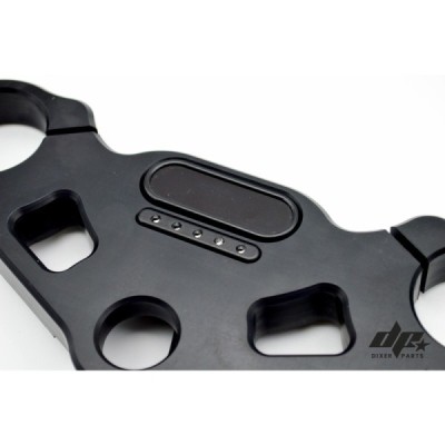 Upper triple tree clamp (yoke) BMW K75 K100 RS RT LT (82-91) cafe racer -Mini+Motosign Mini LED (black)