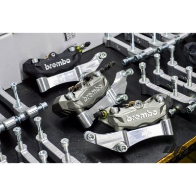 Upgrades calipers adapters bracket Brembo-100mm Harley Davidson Dyna Softail Touring left+right