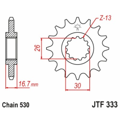 Front sprocket suitable for Honda CBR 954 929 1000RR (JTF333 SUNF-522) – 15t-530