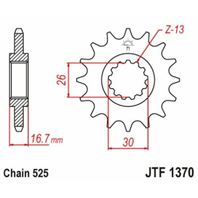 Front sprocket suitable for Honda CBR F4i FS (JTF1370 SUNF-411) – 14t-525