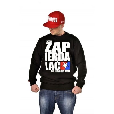 CREWNECK SWEATSHIRT TRZEBA ZAPIERDALAĆ BLACK | GREY – Infamous Team Infms Stunt STICKERS
