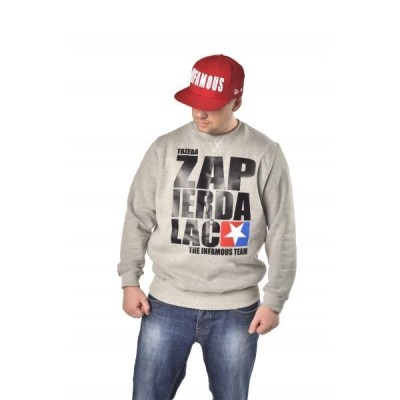 CREWNECK SWEATSHIRT TRZEBA ZAPIERDALAĆ BLACK | GREY – Infamous Team Infms Stunt STICKERS
