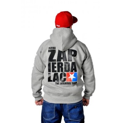 HOODIE ZIP TRZEBA ZAPIERDALAĆ GREY | BLACK – Infamous Team Infms Stunt +STICKERS
