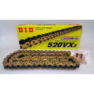 DID drive chain DID 520 VX3 G&B X-ring GOLD – 126 links
