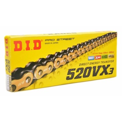 DID drive chain DID 520 VX3 G&B X-ring GOLD – 124 links
